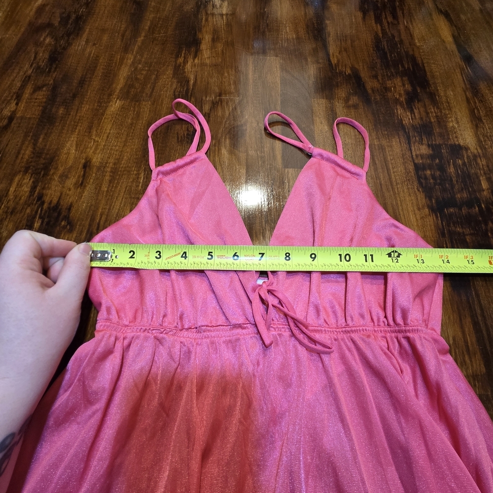 VTG ERICA LOREN Long Slip‎ Dress classic Pink Satin Maxi Y2k Lingerie S - Picture 4 of 8